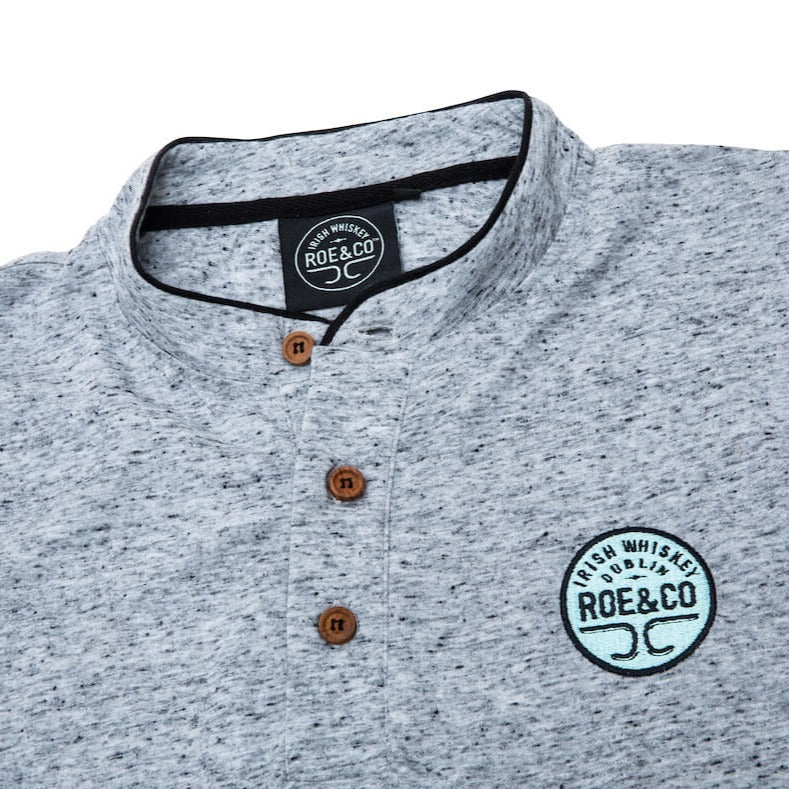 Roe & Co Irish Whiskey Wooden Bottons Grey Polo