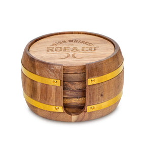 Roe & Co Whiskey Barrel Coasters Set